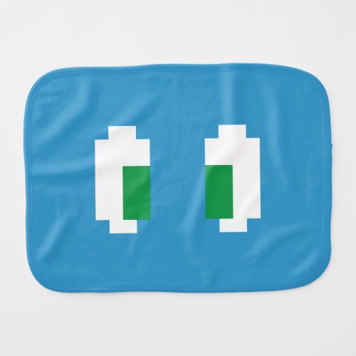 8 Bit Pixel Manga Green Eyes Burp Cloth