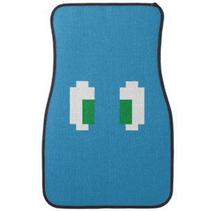 8 Bit Pixel Manga Green Eyes Car Mat