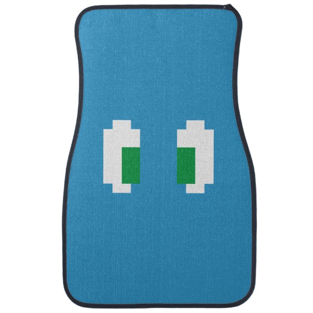 8 Bit Pixel Manga Green Eyes Car Mat (Front)