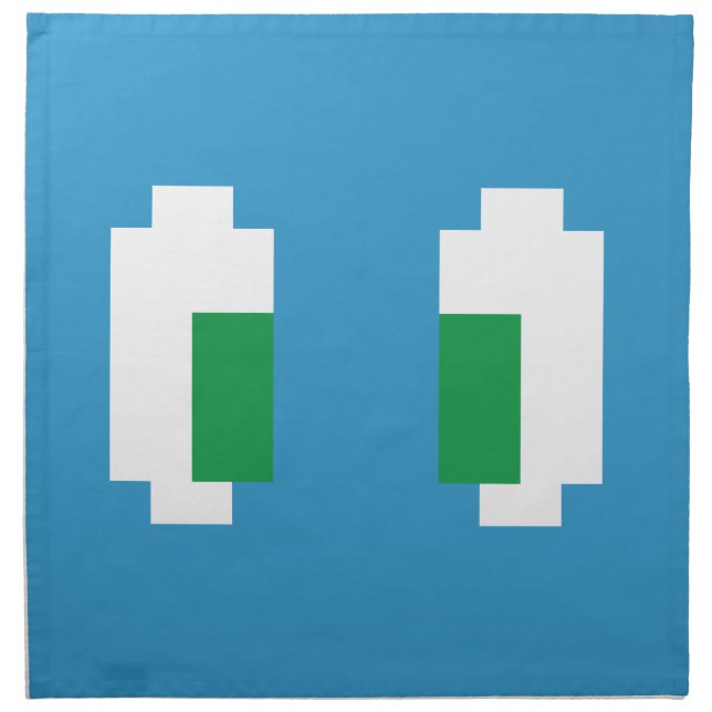 8 Bit Pixel Manga Green Eyes Cloth Napkin (Front)