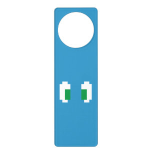 8 Bit Pixel Manga Green Eyes Door Hanger