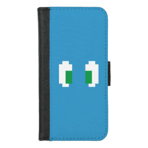 8 Bit Pixel Manga Green Eyes iPhone 8/7 Wallet Case