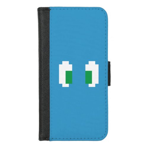 8 Bit Pixel Manga Green Eyes iPhone 87 Wallet Case