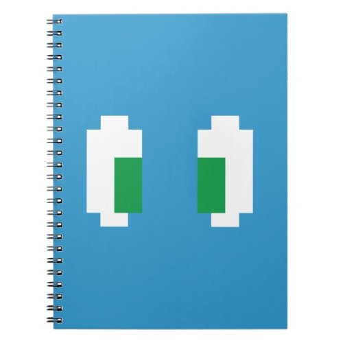 8 Bit Pixel Manga Green Eyes Notebook