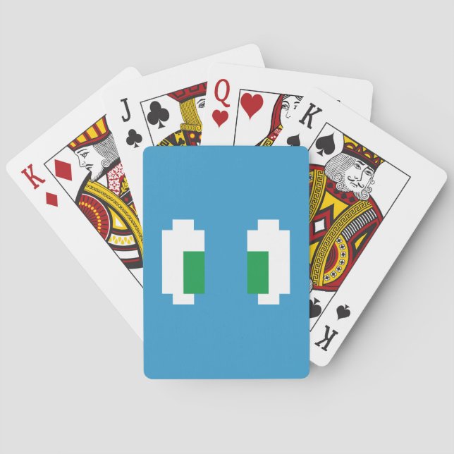 8 Bit Pixel Manga Green Eyes Poker Cards (Back)