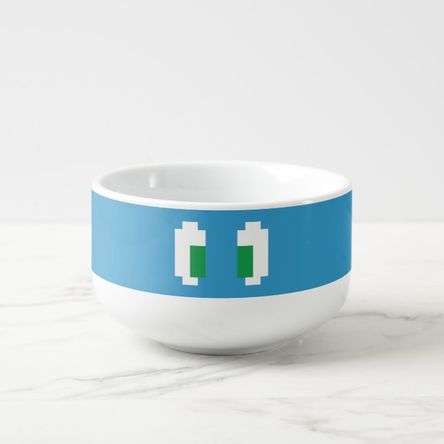 8 Bit Pixel Manga Green Eyes Soup Mug (Front)