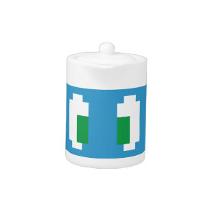 8 Bit Pixel Manga Green Eyes Teapot