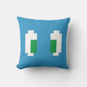 8 Bit Pixel Manga Green Eyes Throw Pillow