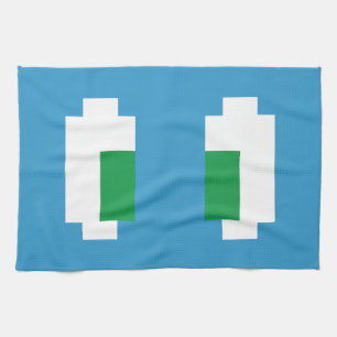 8 Bit Pixel Manga Green Eyes Towel