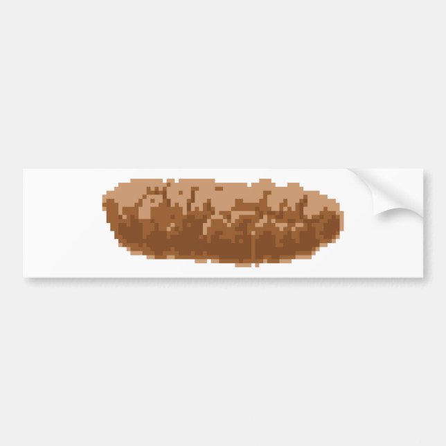 8 Bit Pixel Poop Bumper Sticker (Front)
