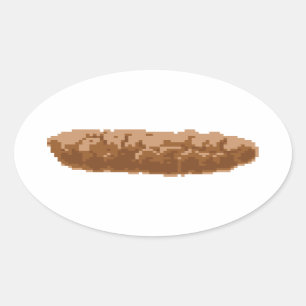 8 Bit Pixel Poop Oval Sticker