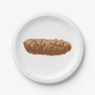 8 Bit Pixel Poop Paper Plates