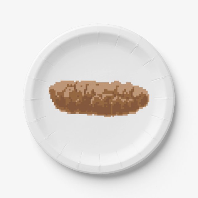 8 Bit Pixel Poop Paper Plates (Front)