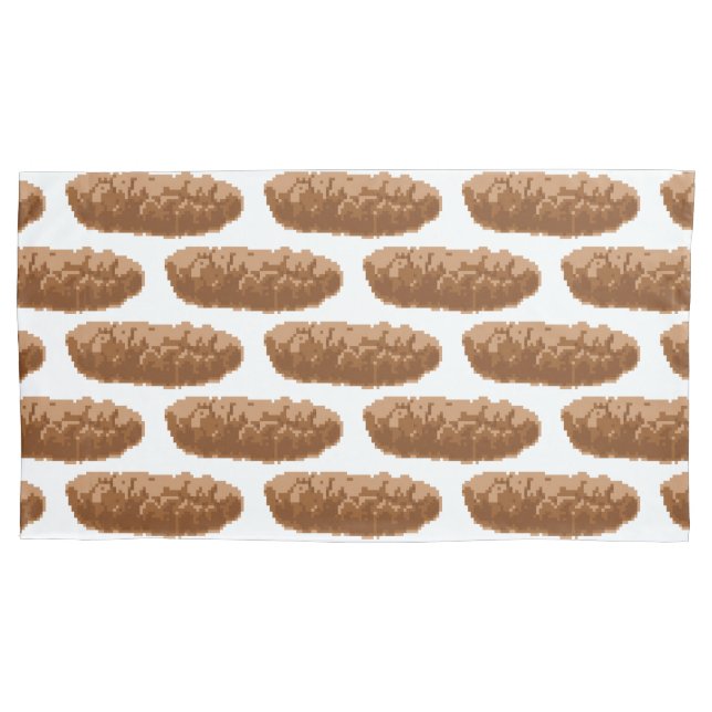 8 Bit Pixel Poop Pillow Case (Front-Left)