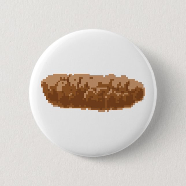8 Bit Pixel Poop Pinback Button (Front)