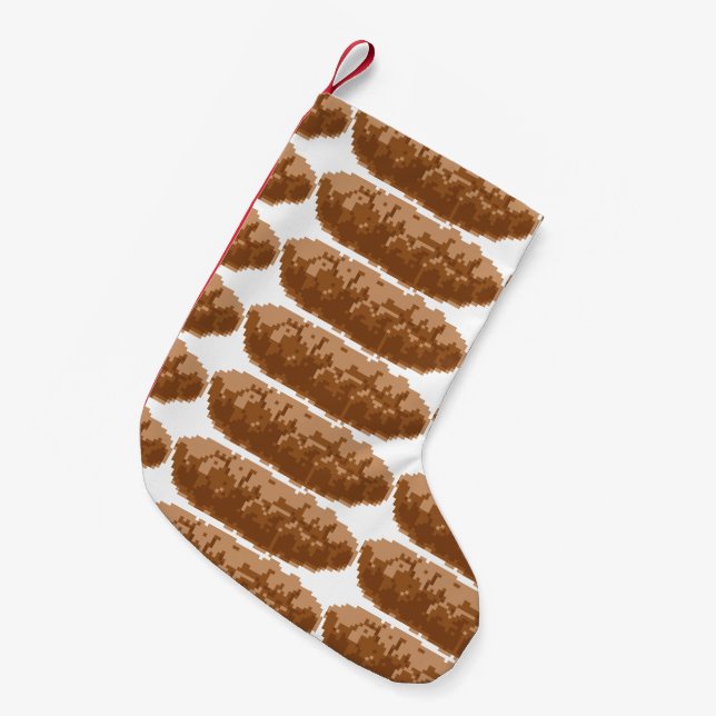 8 Bit Pixel Poop Small Christmas Stocking (Front (Hanging))
