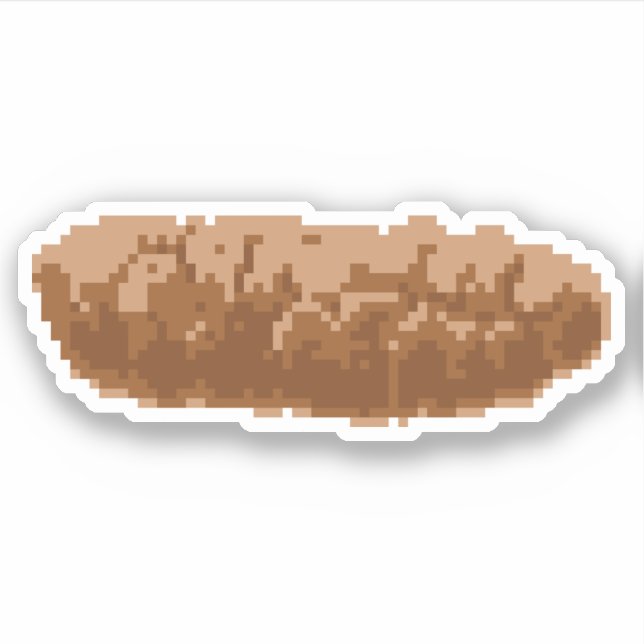 8 Bit Pixel Poop Sticker (Front)