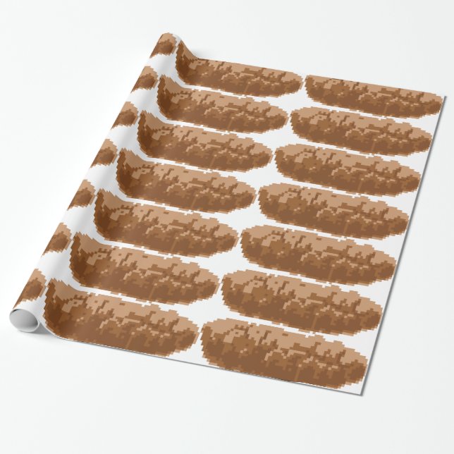 8 Bit Pixel Poop Wrapping Paper (Unrolled)