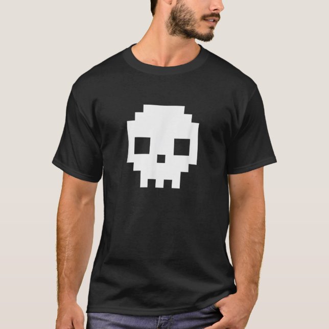 8 bit pixel skull A design with a skull  T-Shirt (Front)
