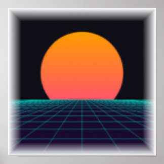 8-Bit Pixel Sunset - Retro Arcade Print