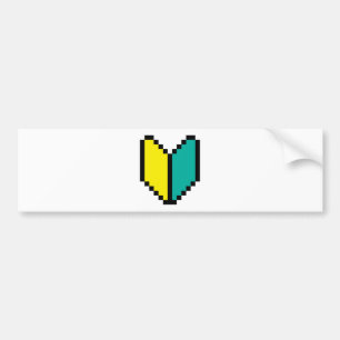 8 Bit Pixel Wakaba / Shoshinsha Mark Bumper Sticker