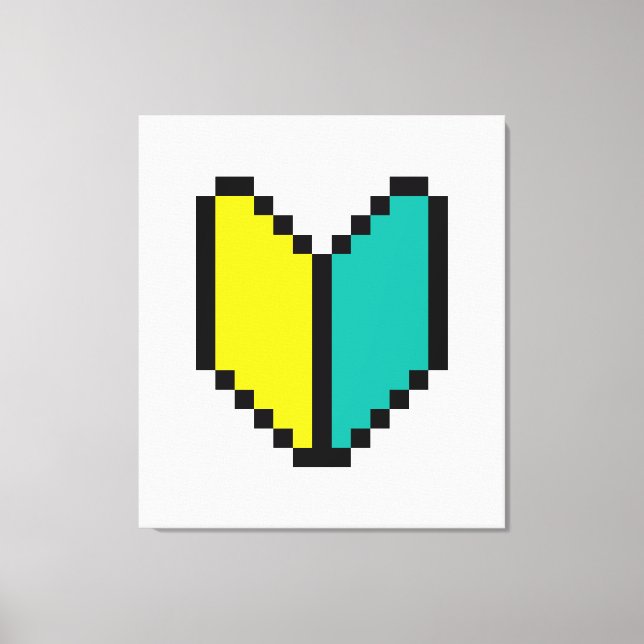 8 Bit Pixel Wakaba / Shoshinsha Mark Canvas Print (Front)