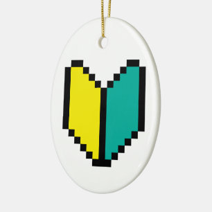 8 Bit Pixel Wakaba / Shoshinsha Mark Ceramic Ornament