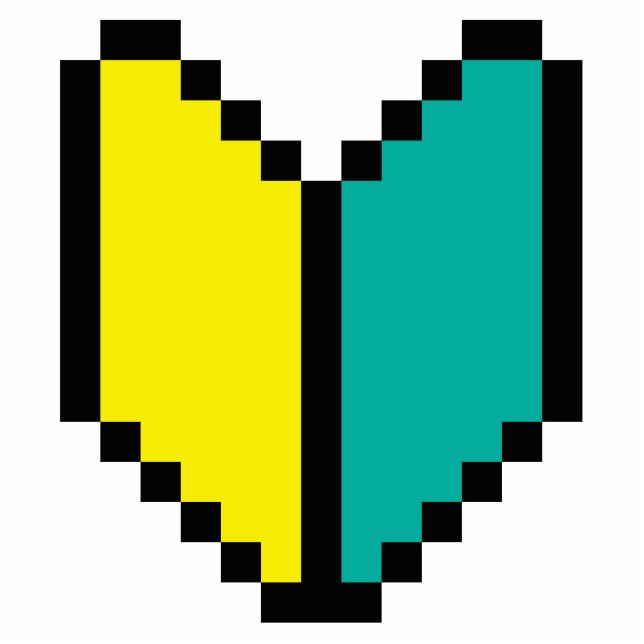 8 Bit Pixel Wakaba / Shoshinsha Mark Cutout (Front)