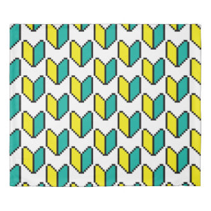 8 Bit Pixel Wakaba / Shoshinsha Mark Duvet Cover