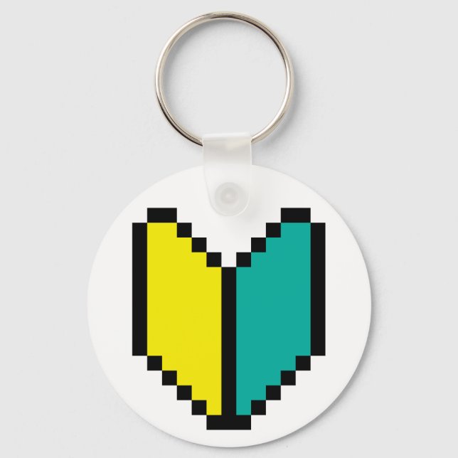 8 Bit Pixel Wakaba / Shoshinsha Mark Keychain (Front)