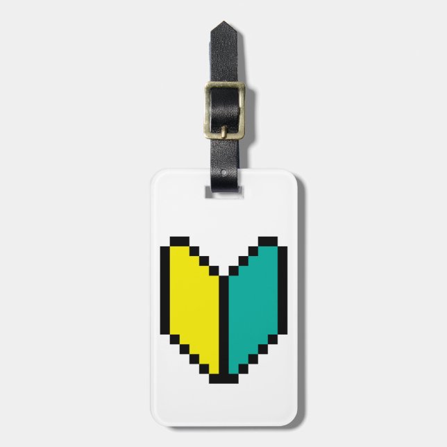 8 Bit Pixel Wakaba / Shoshinsha Mark Luggage Tag (Front Vertical)