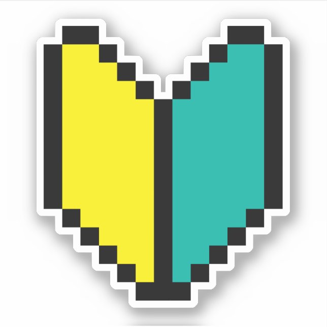 8 Bit Pixel Wakaba / Shoshinsha Mark Sticker (Front)