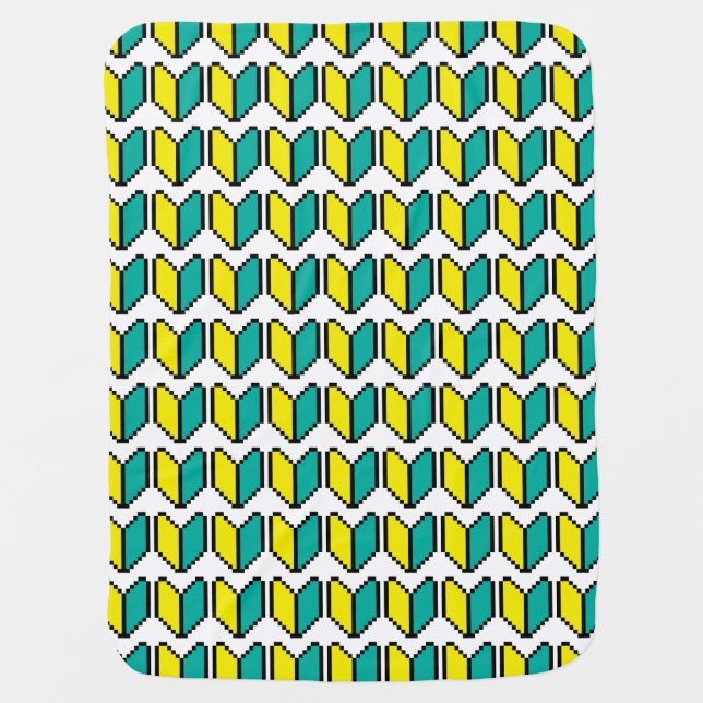 8 Bit Pixel Wakaba / Shoshinsha Mark Stroller Blanket (Front)