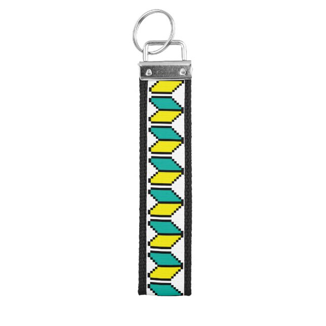 8 Bit Pixel Wakaba / Shoshinsha Mark Wrist Keychain (Keys on Top)