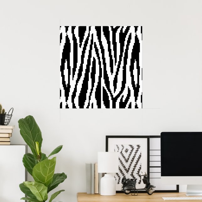 8 Bit Pixel Zebra Print Design Pattern | Zazzle