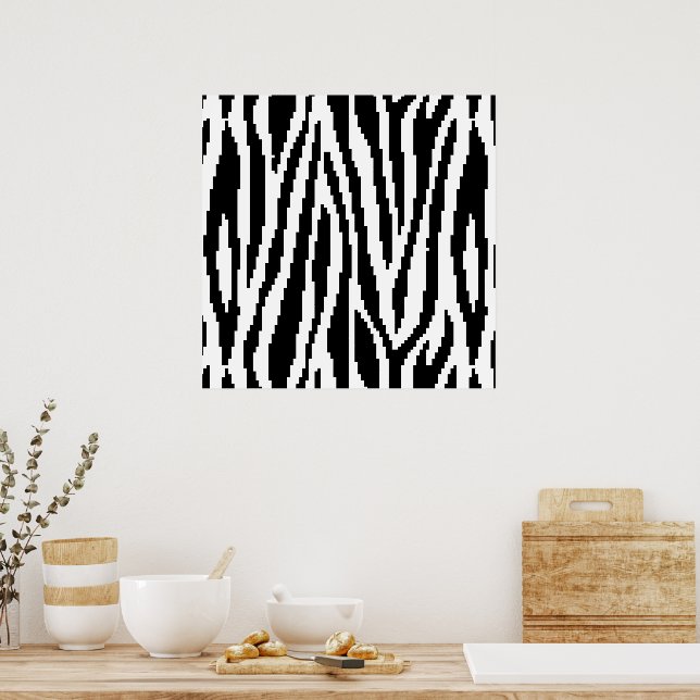 8 Bit Pixel Zebra Print Design Pattern | Zazzle