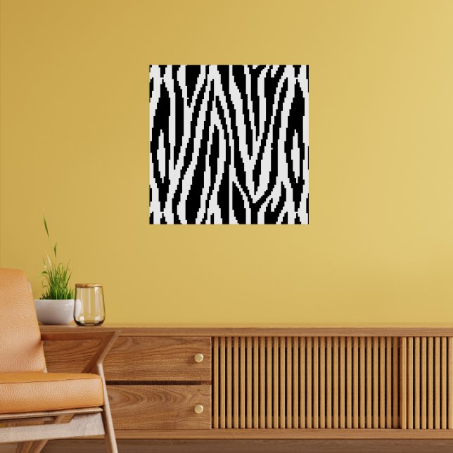 絵画 Zebrappy Black and White Zebra Optical Illusion Artwork 578968723