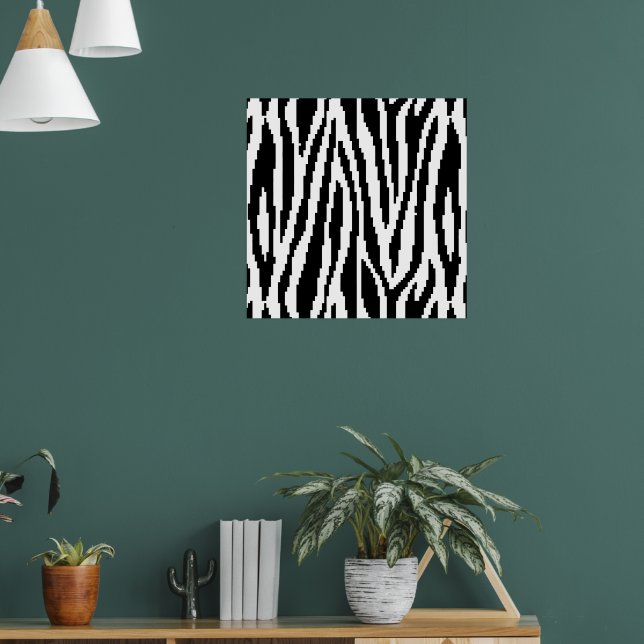 8 Bit Pixel Zebra Print Design Pattern | Zazzle
