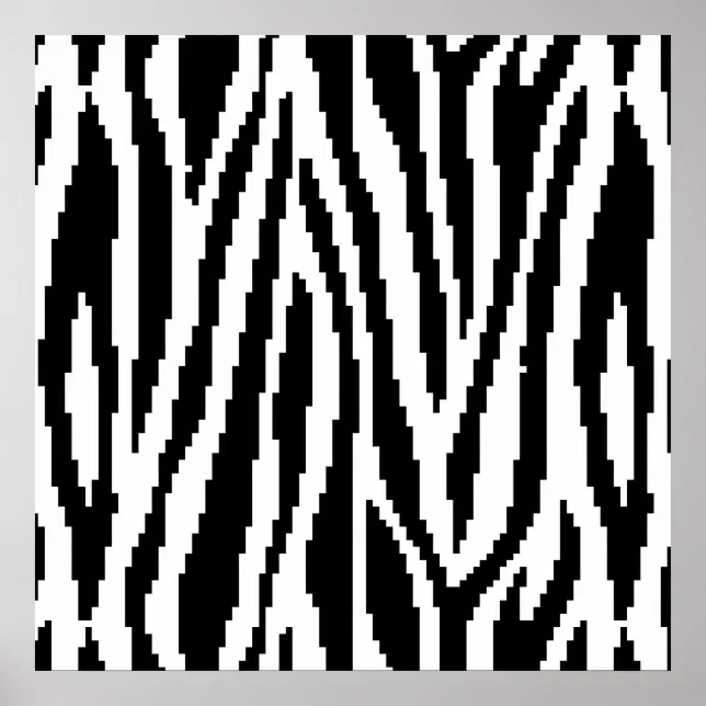 8 Bit Pixel Zebra Print Design Pattern | Zazzle