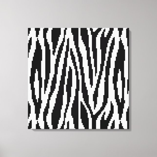 8 Bit Pixel Zebra Print Design Pattern (Front)
