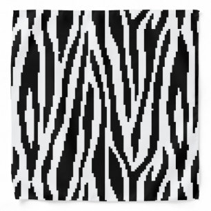 8 Bit Pixel Zebra Print Design Pattern Bandana