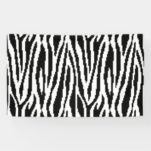 8 Bit Pixel Zebra Print Design Pattern Banner