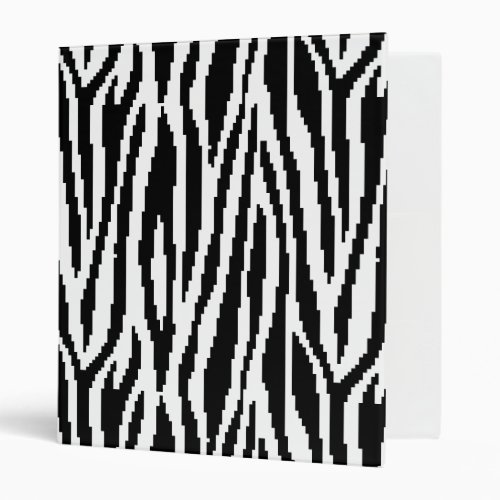 8 Bit Pixel Zebra Print Design Pattern Binder