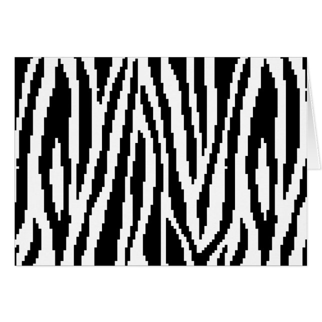 8 Bit Pixel Zebra Print Design Pattern Cards (Front Horizontal)