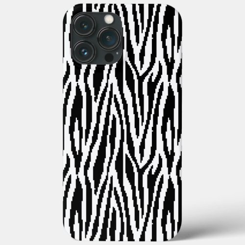 8 Bit Pixel Zebra Print Design Pattern iPhone 13 Pro Max Case