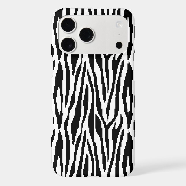 8 Bit Pixel Zebra Print Design Pattern Case-Mate iPhone Case (Back)