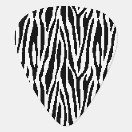 8 Bit Pixel Zebra Print Design Pattern Guitar Pick