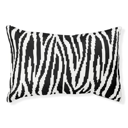 8 Bit Pixel Zebra Print Design Pattern Pet Bed