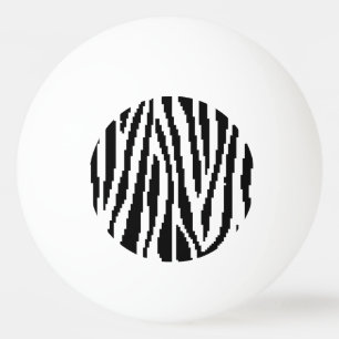 8 Bit Pixel Zebra Print Design Pattern Ping-Pong Ball
