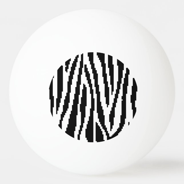 8 Bit Pixel Zebra Print Design Pattern Ping-Pong Ball (Front)